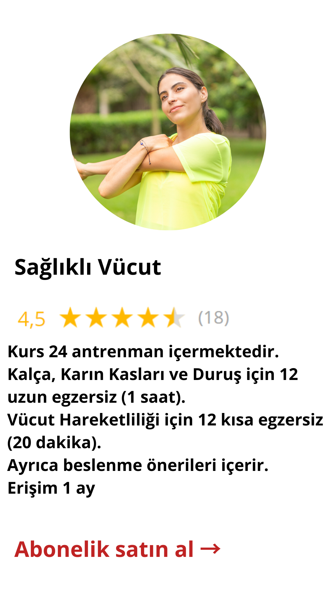 Sağlıklı vücut programı